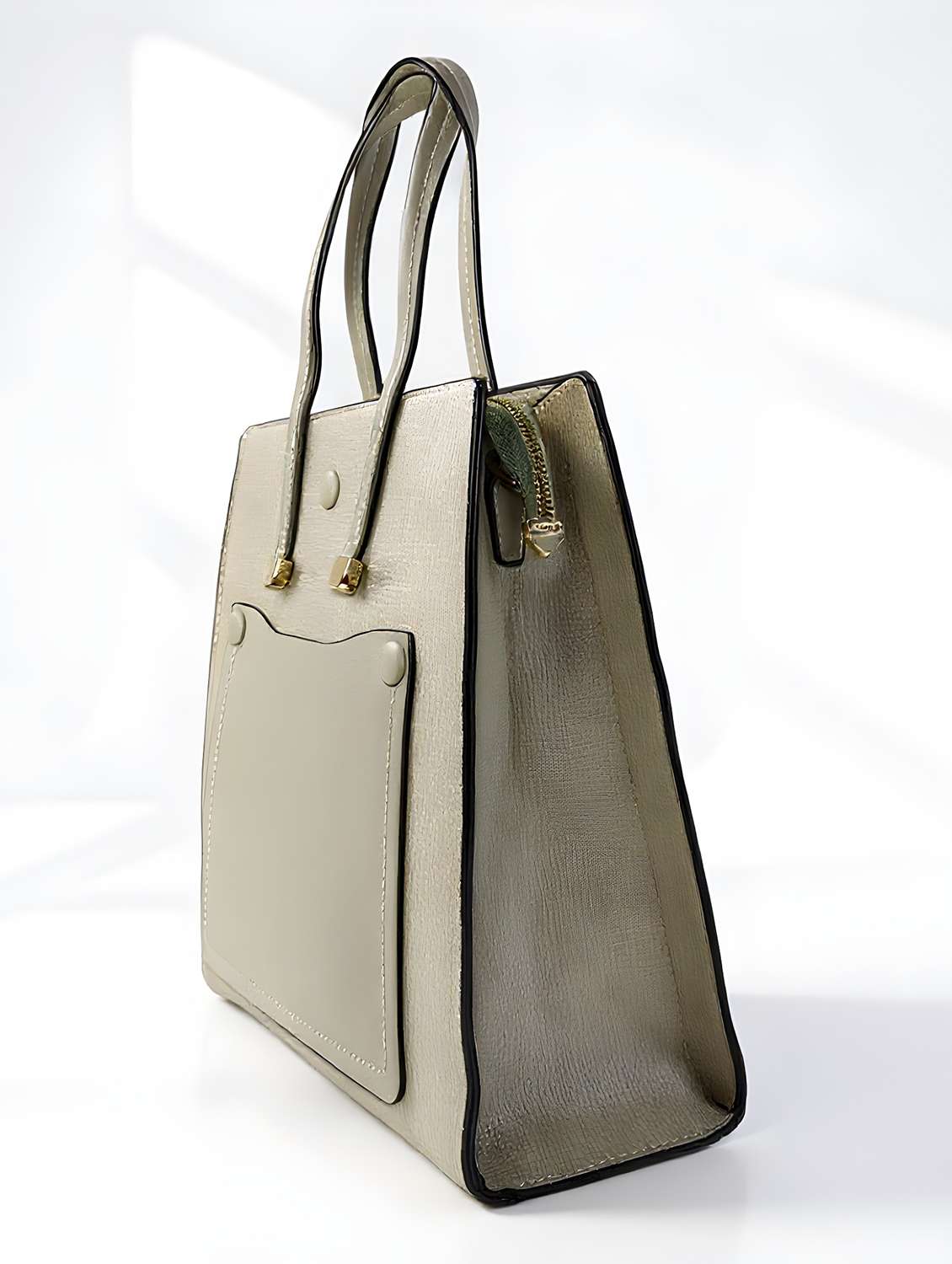 women solid leatherette handbag - 22088256 - Standard Image - 2