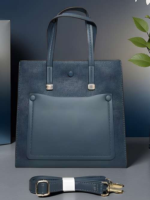 women solid leatherette handbag - 22088257 - Standard Image - 0