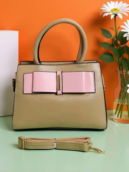 women solid leatherette handbag - 22088259 -  Standard Image - 0