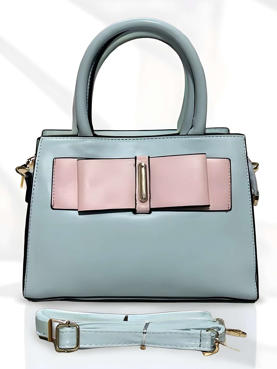blue leatherette (pu) handbag - 22088260 - Standard Image - 2