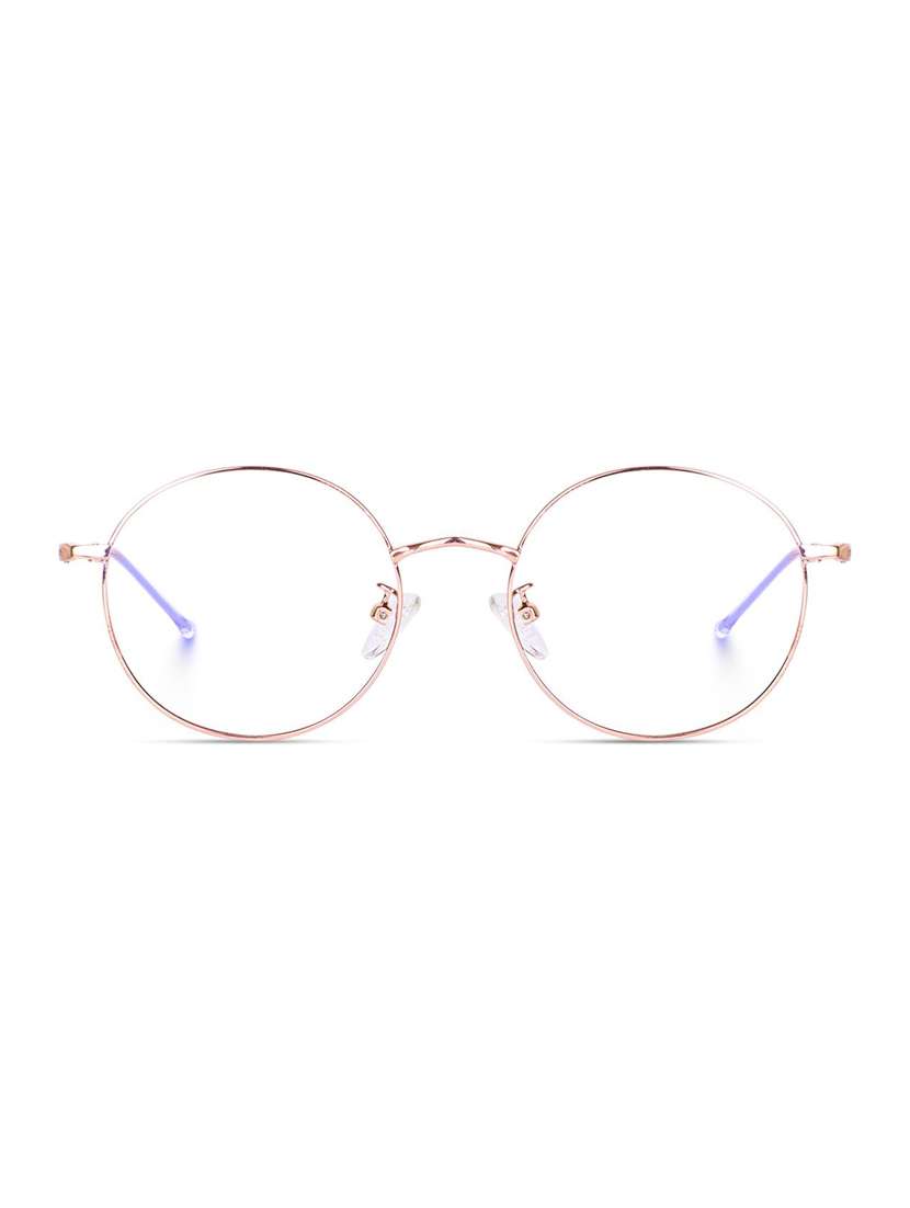 round spectacle frame with blue light protection