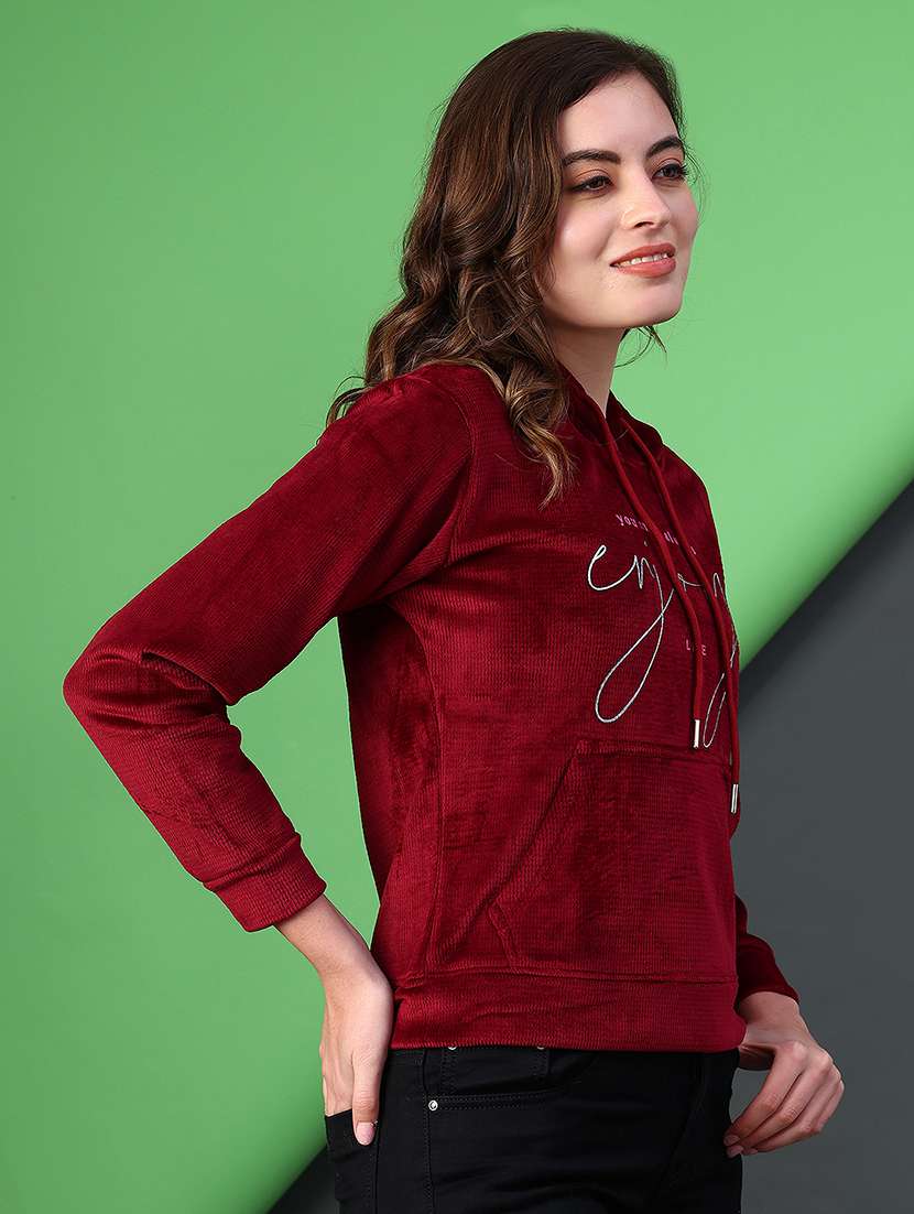 women printed long sleeve hooded sweatshirt - 22088274 -  Standard Image - 2