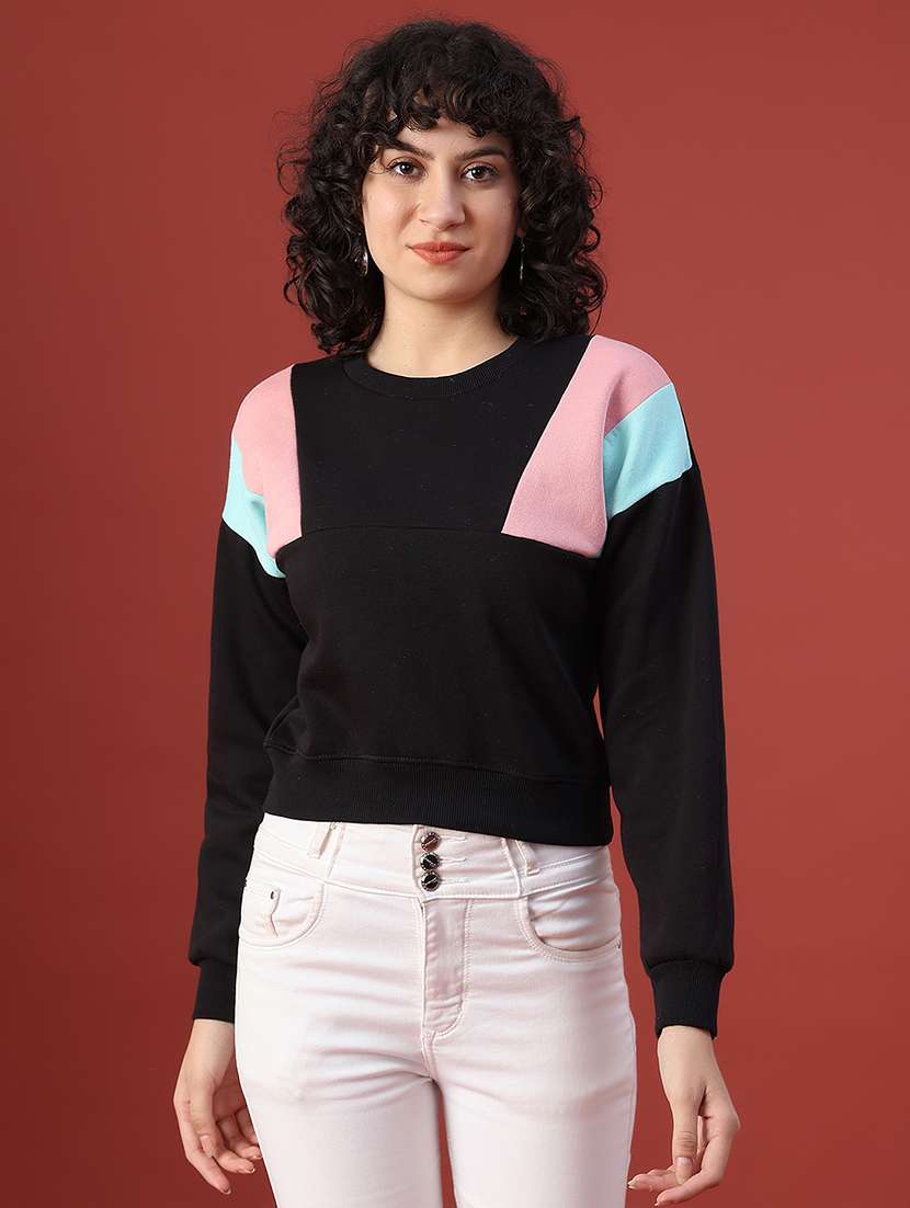 women color blocked long sleeve sweatshirt - 22088286 -  Standard Image - 2