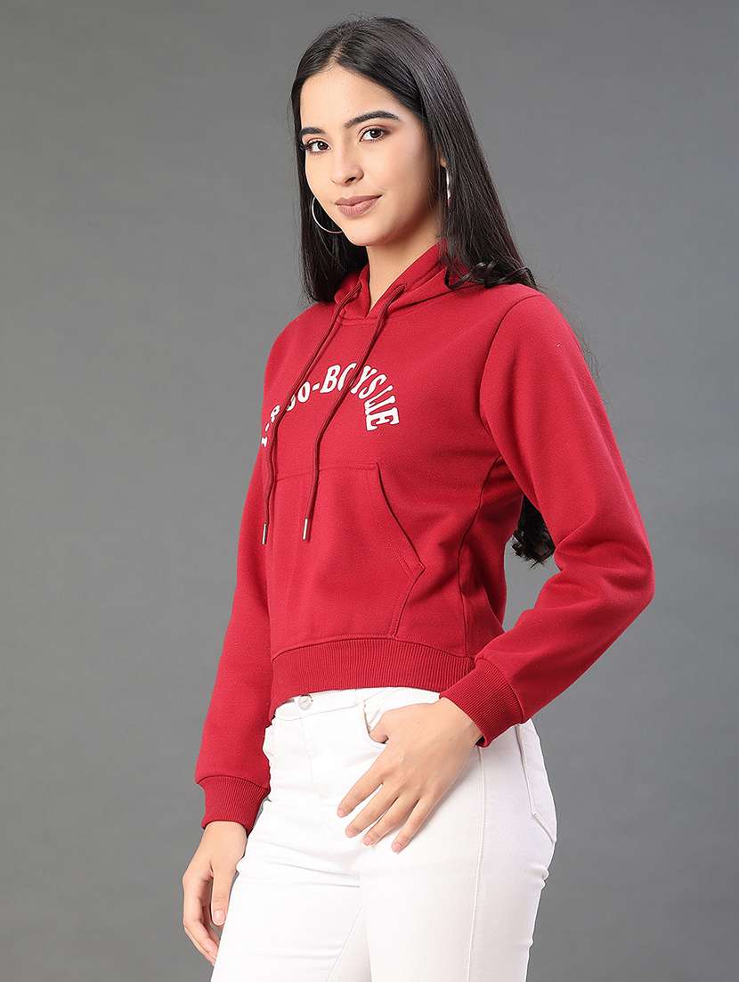 women printed long sleeve hooded sweatshirt - 22088382 -  Standard Image - 2