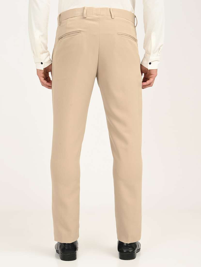 men solid mid rise slim fit formal trouser - 22088446 - Standard Image - 2
