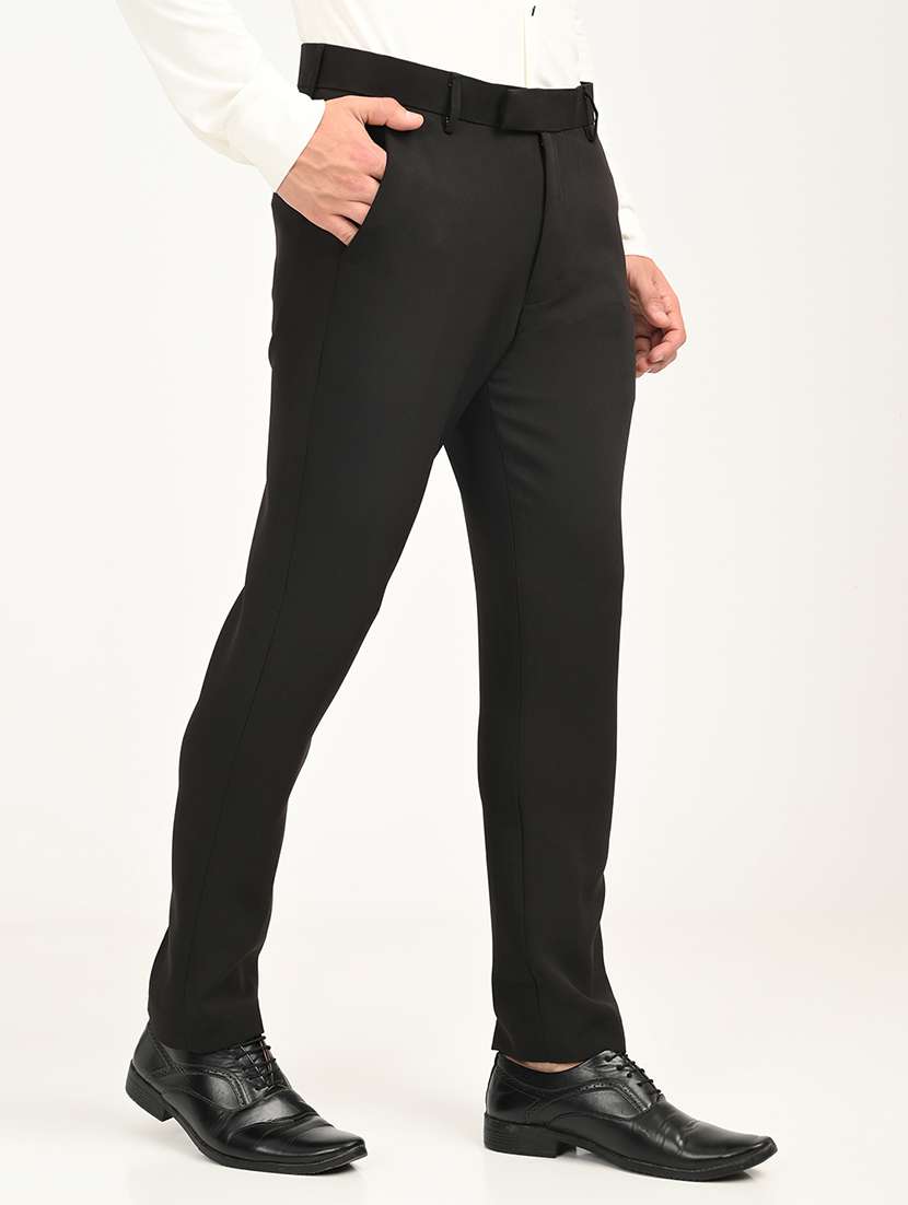 men solid mid rise slim fit formal trouser - 22088447 - Standard Image - 2