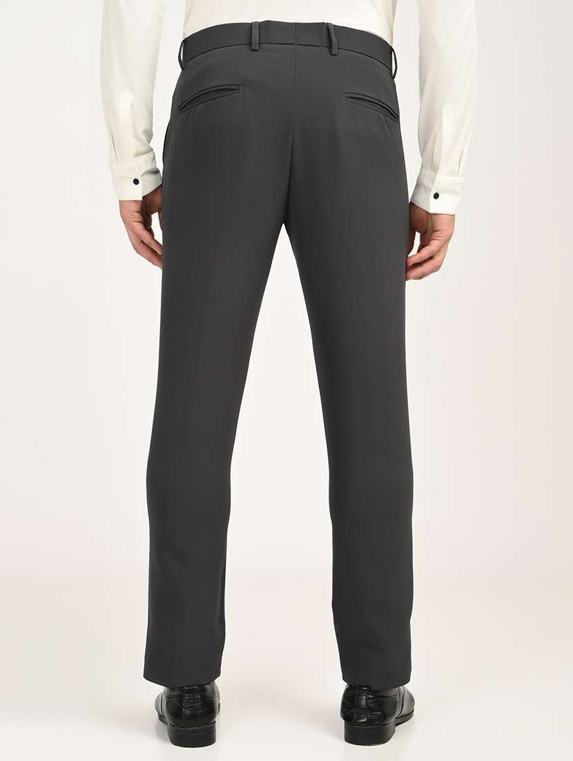 men solid mid rise slim fit formal trouser - 22088448 - Standard Image - 2