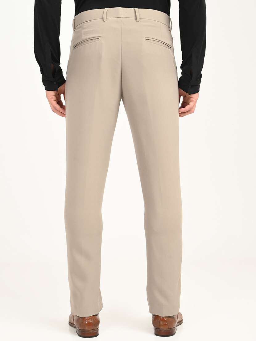 men solid mid rise slim fit formal trouser - 22088450 - Standard Image - 2