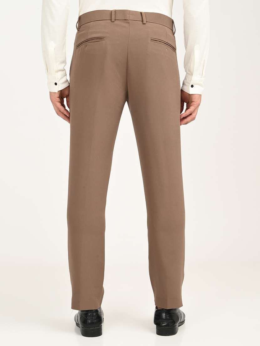 men solid mid rise slim fit formal trouser - 22088452 - Standard Image - 2