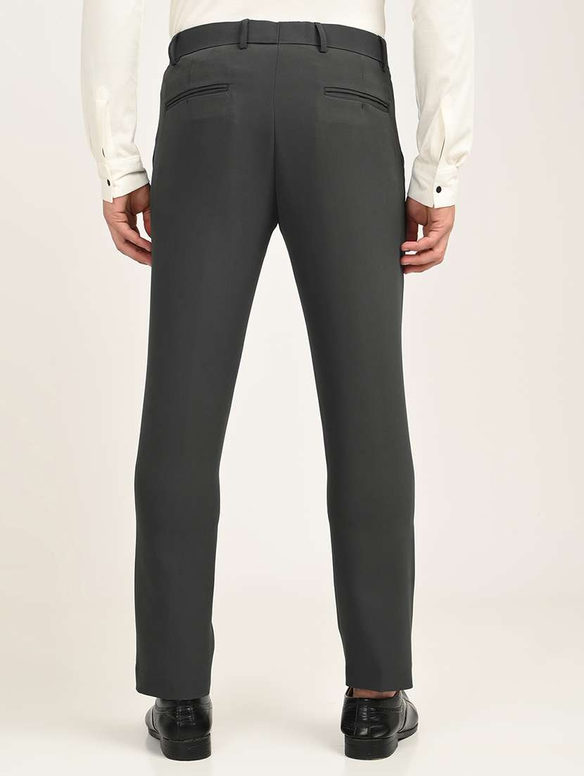 men solid mid rise slim fit formal trouser - 22088453 - Standard Image - 2
