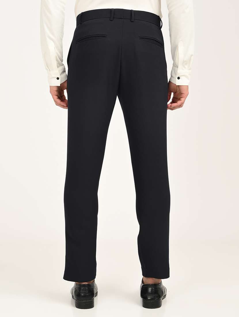 men solid mid rise slim fit formal trouser - 22088454 - Standard Image - 2