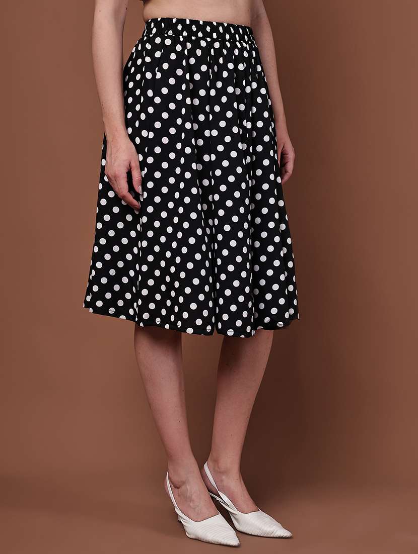 women polka dot printed high rise flared skirt - 22088455 - Standard Image - 2