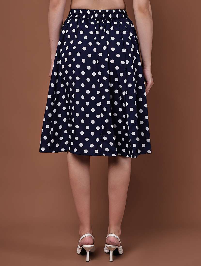 women polka dot printed high rise flared skirt - 22088456 -  Standard Image - 2