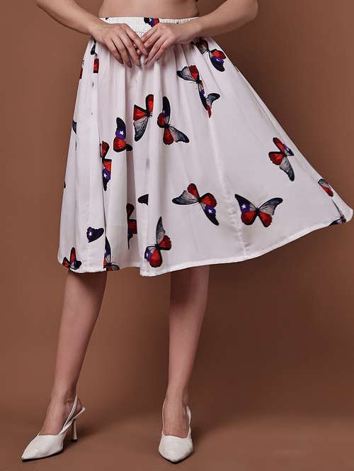 women printed high rise flared skirt - 22088457 -  Standard Image - 0