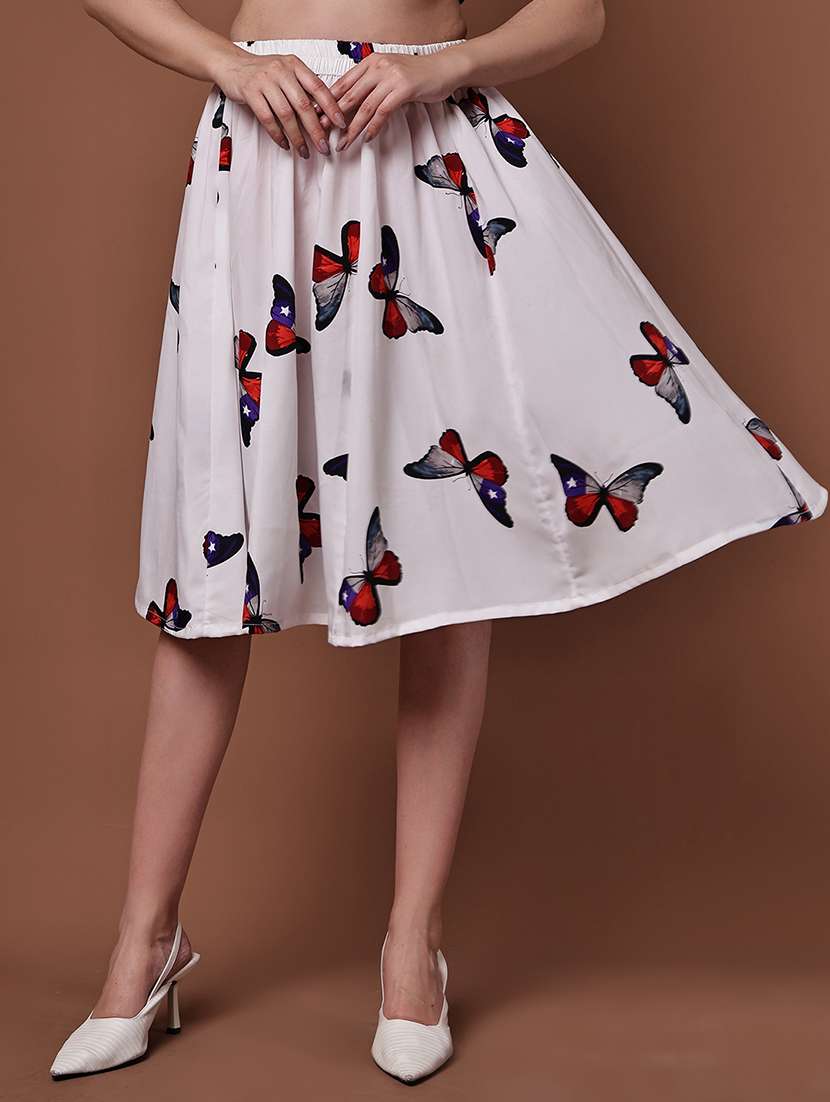 women printed high rise flared skirt - 22088457 -  Zoom Image - 0