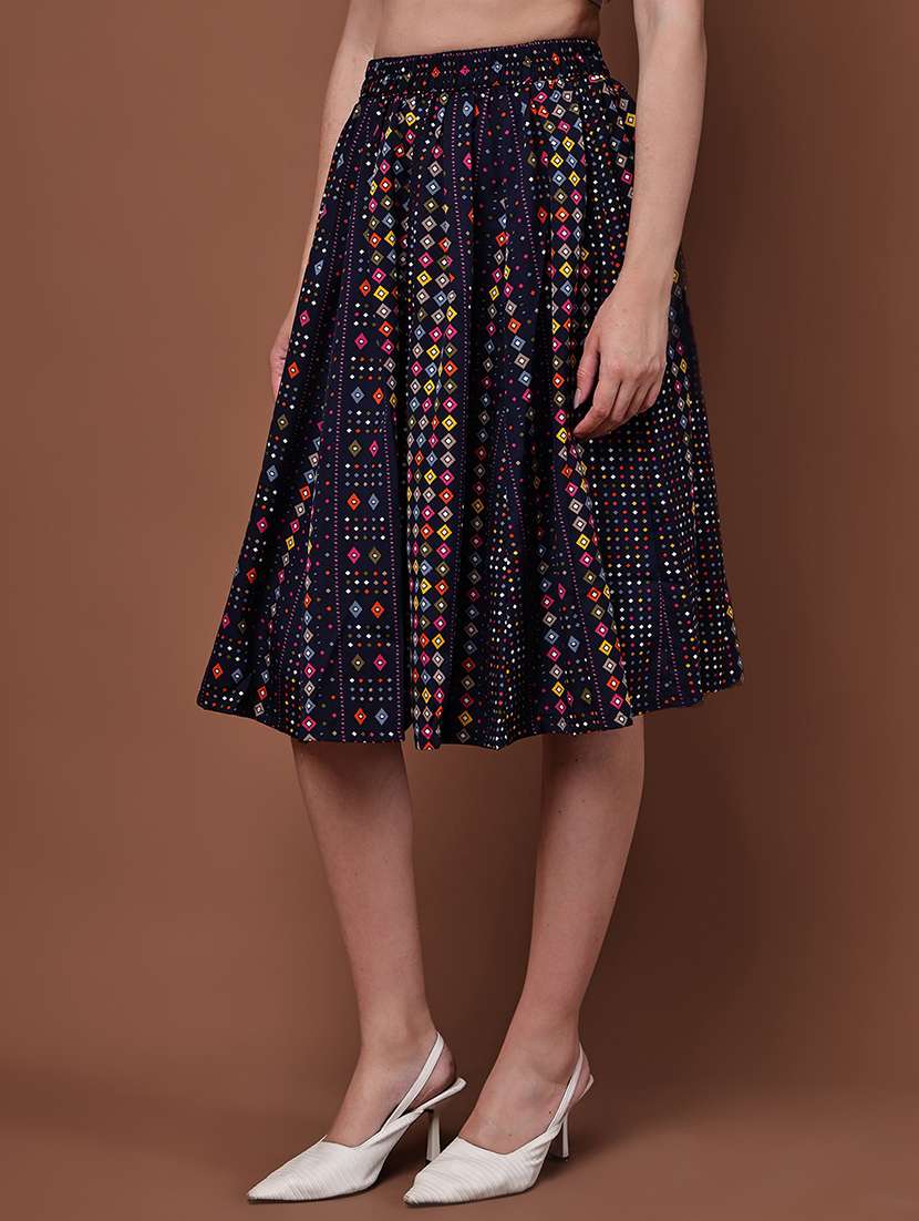 women geometric printed high rise flared skirt - 22088458 -  Standard Image - 2