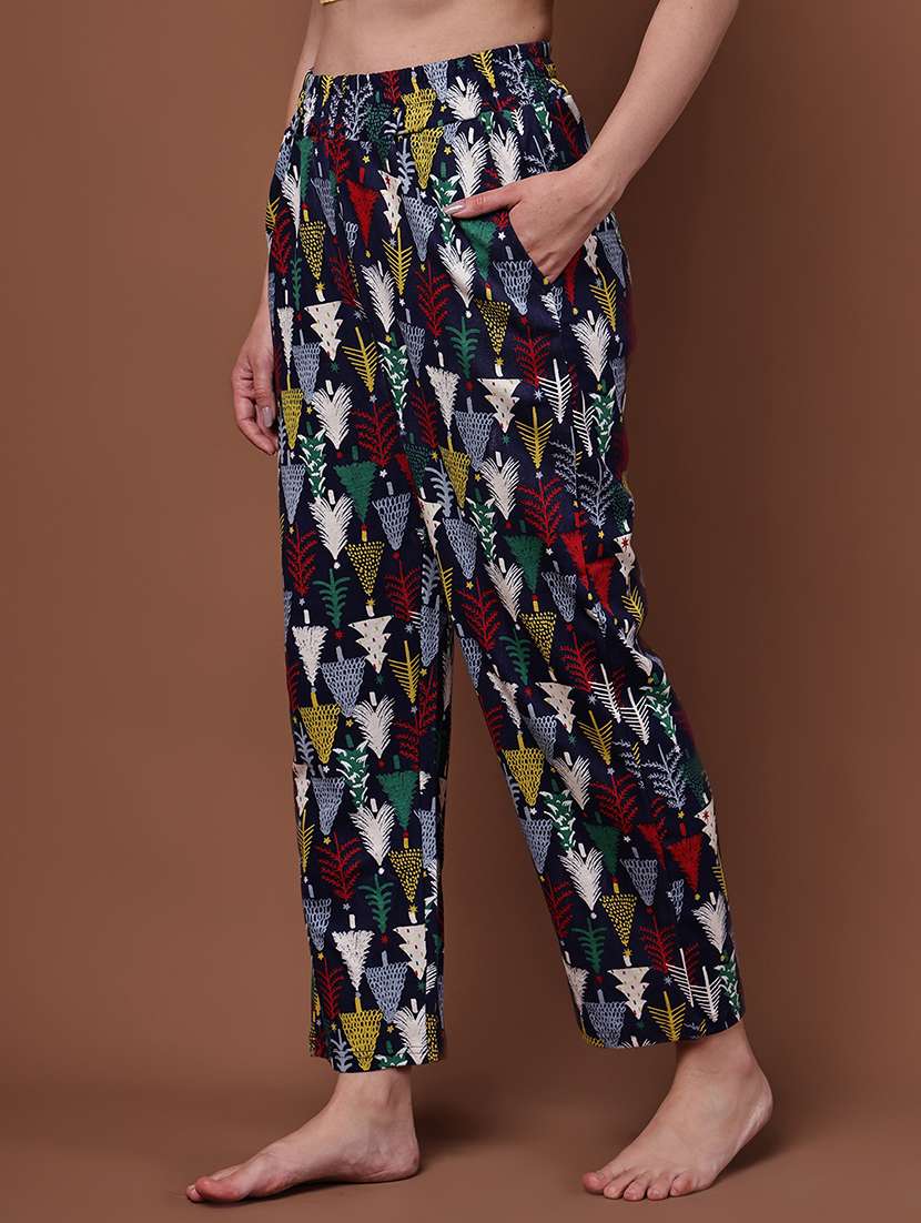 women printed mid rise lounge wear pajama - 22088459 -  Standard Image - 2