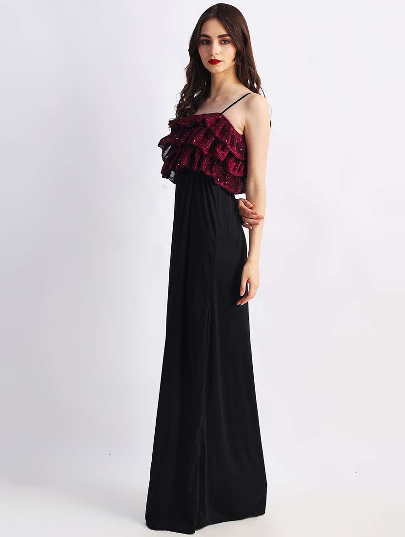 women self designed shoulder strap a-line dress - 22088473 - Standard Image - 2