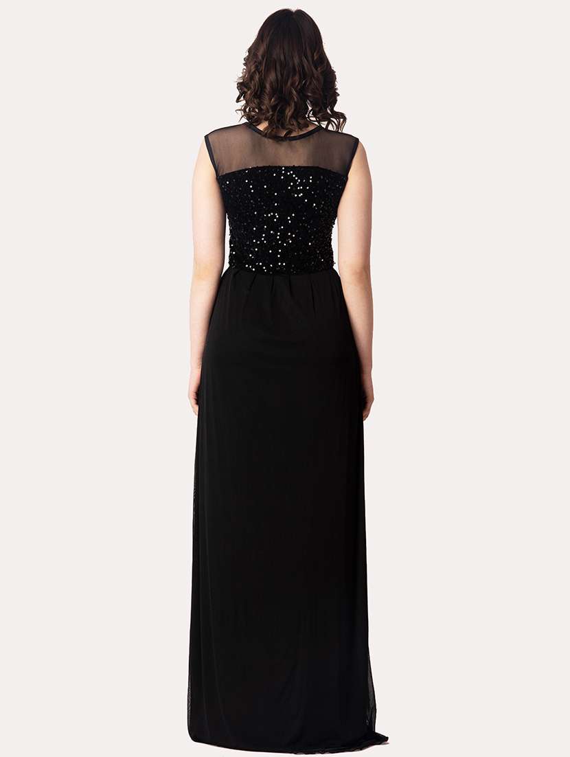 women emebllished round neck sleeveless a-line dress - 22088488 - Standard Image - 2