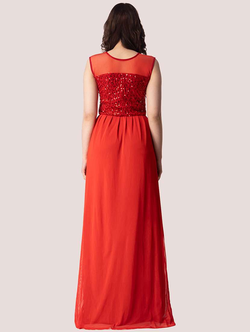 women emebllished round neck sleeveless a-line dress - 22088489 - Standard Image - 2