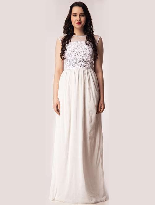 women emebllished round neck sleeveless a-line dress - 22088490 - Standard Image - 0