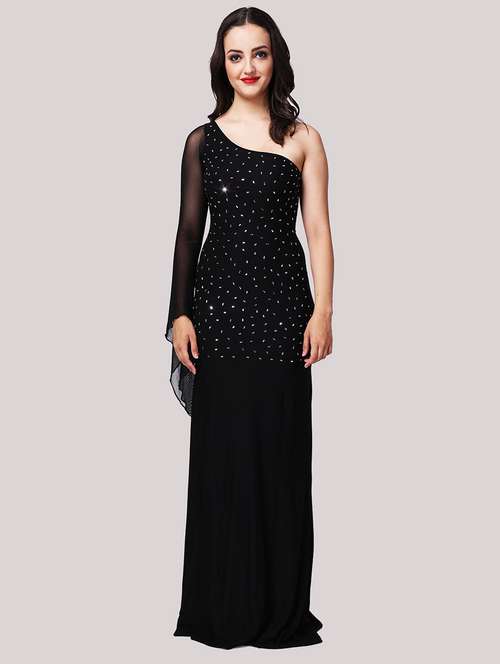 women embellished single shoulder a-line dress - 22088493 - Standard Image - 0