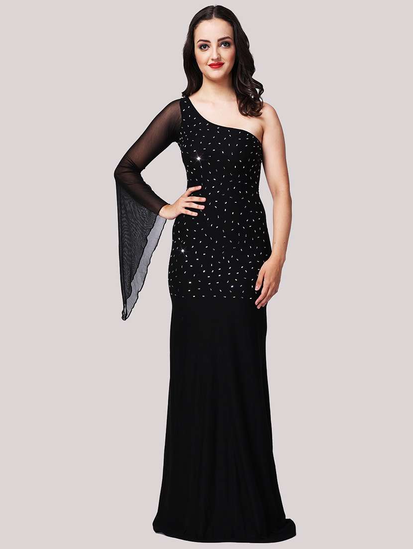 women embellished single shoulder a-line dress - 22088493 - Standard Image - 2