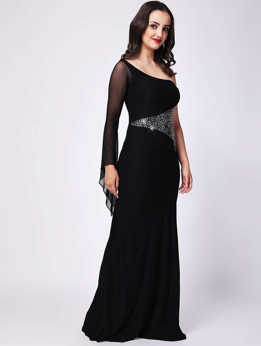 black viscose aline dress - 22088494 -  Standard Image - 2