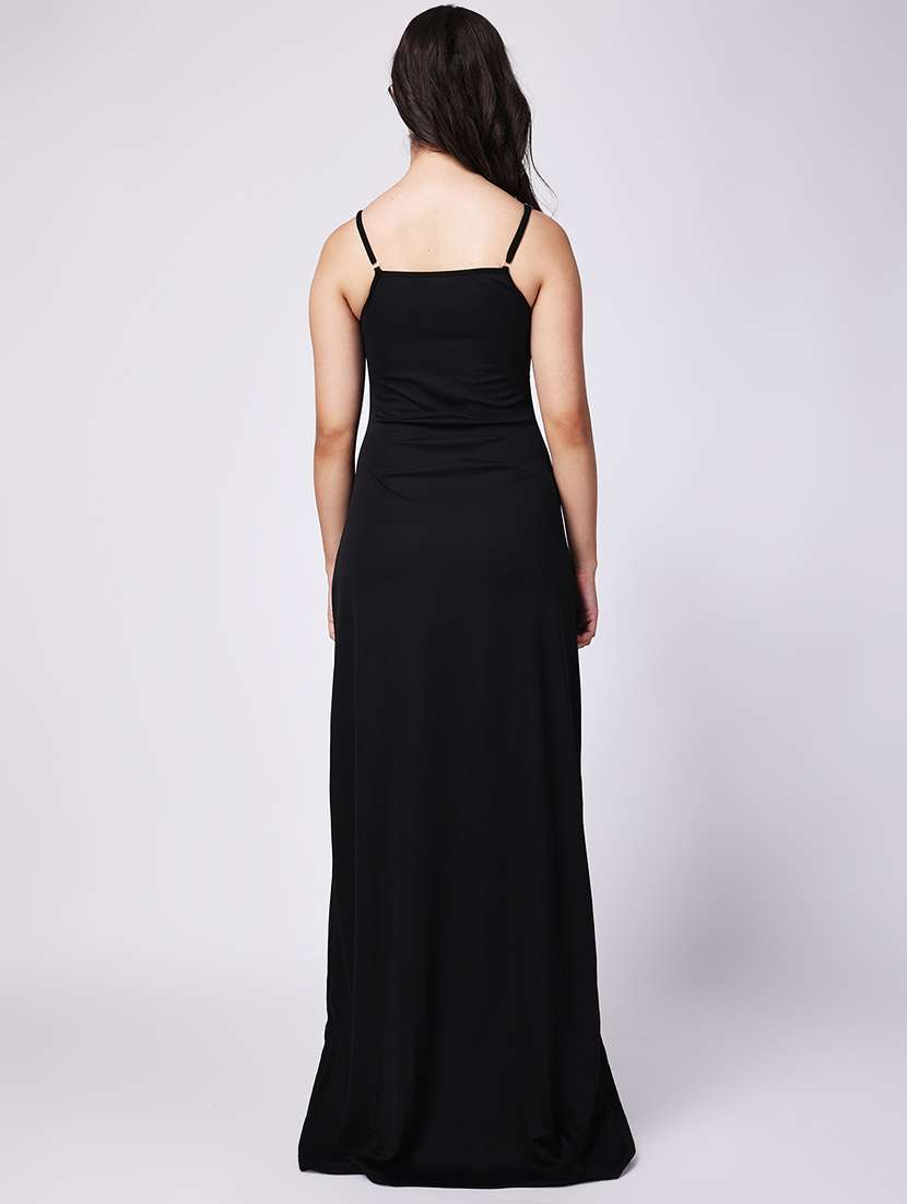women embellished round neck shoulder strap dress - 22088496 - Standard Image - 2