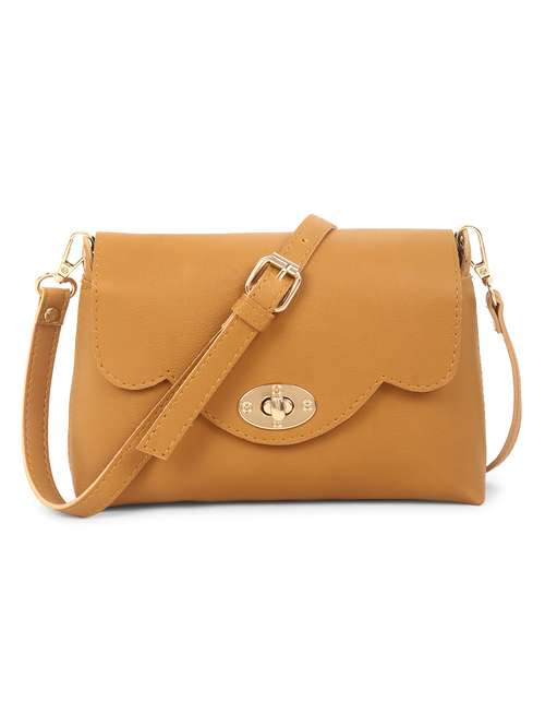 women beige leatherette sling bag - 22088505 - Standard Image - 0
