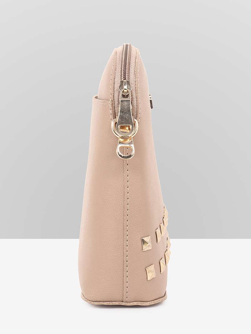 women beige leatherette sling bag - 22088506 - Standard Image - 2