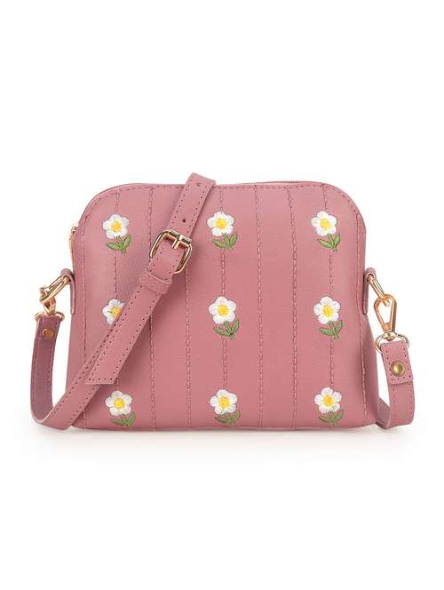 women embroidered leatherette sling bag - 22088529 - Standard Image - 0