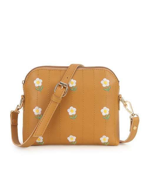 women embroidered leatherette sling bag - 22088531 - Standard Image - 0