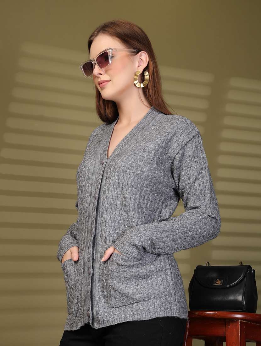 women self designed long sleeve cardigan