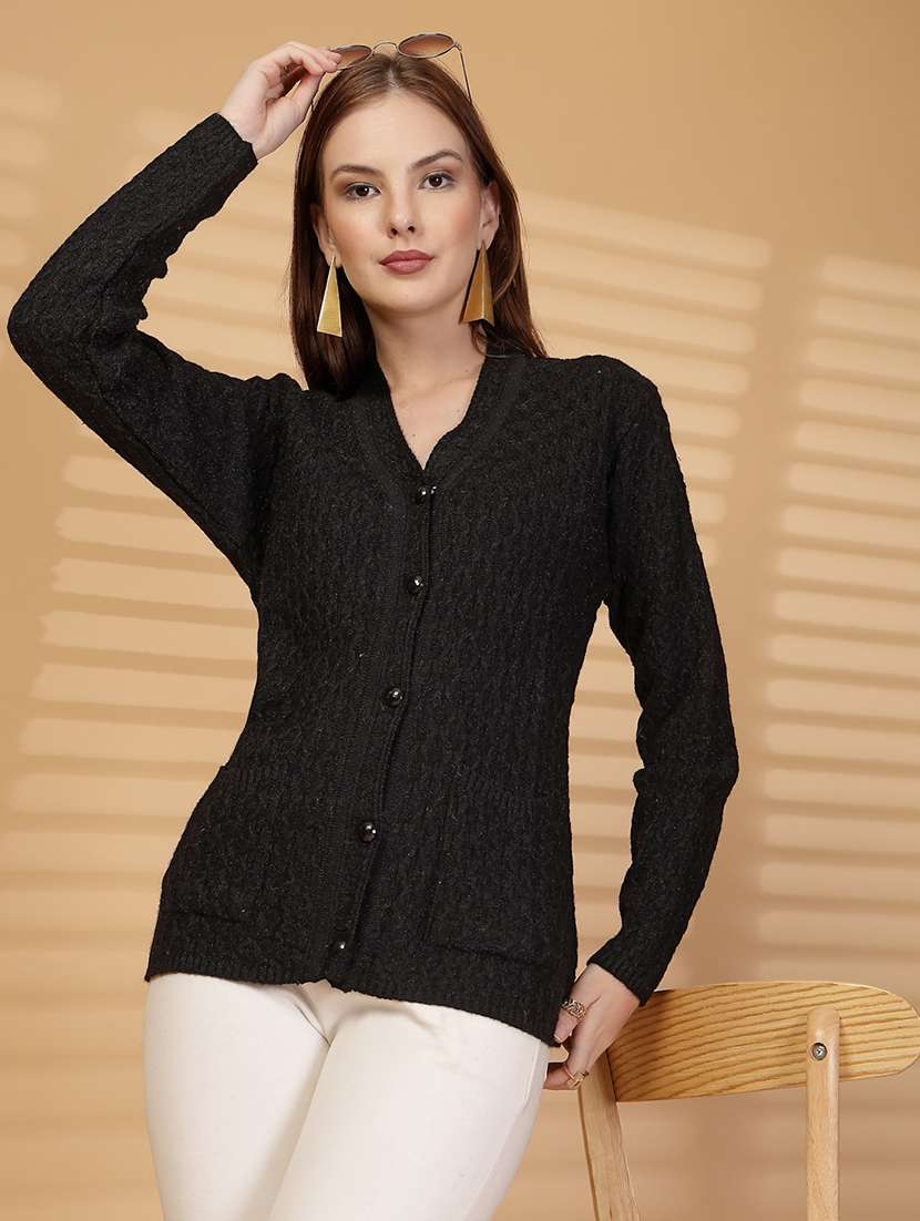 women self designed long sleeve cardigan