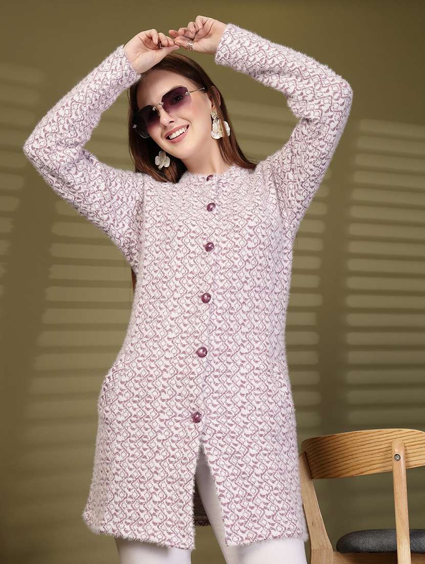 women self designed long sleeve cardigan