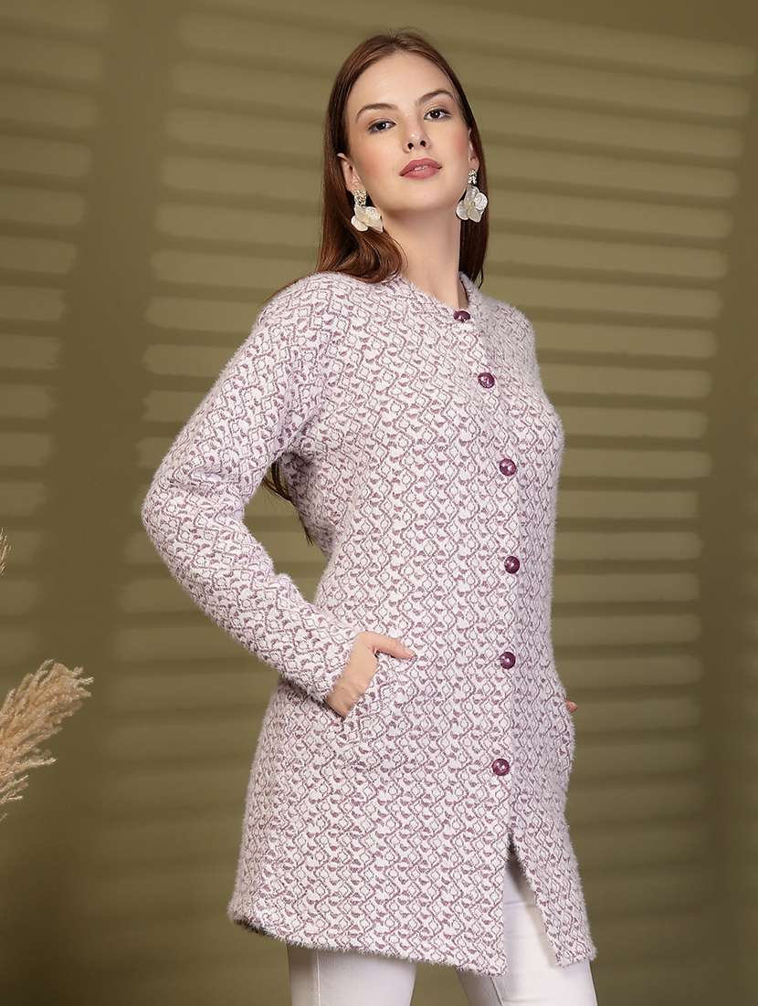 women self designed long sleeve cardigan - 22088547 - Standard Image - 2