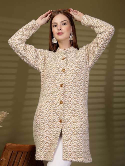 women self designed long sleeve cardigan - 22088548 - Standard Image - 0