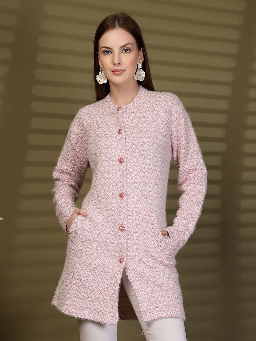 women self designed long sleeve cardigan - 22088549 - Standard Image - 2
