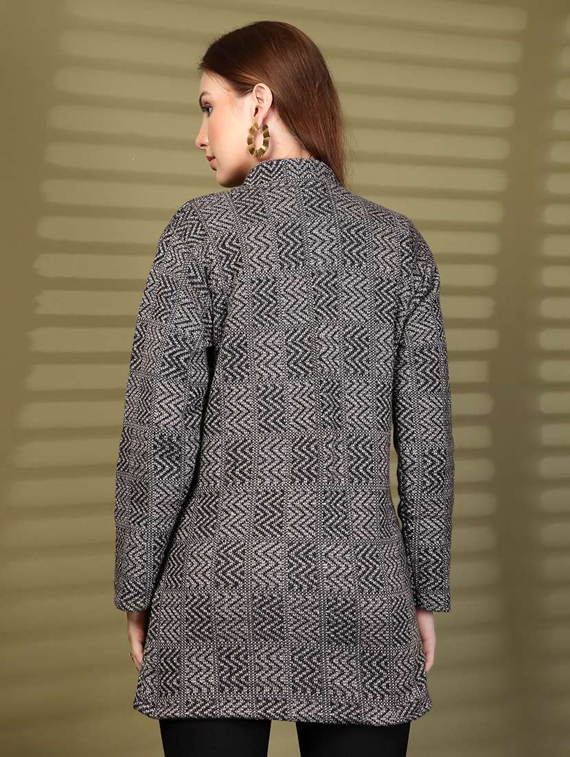 women self designed long sleeve cardigan - 22088550 -  Standard Image - 2