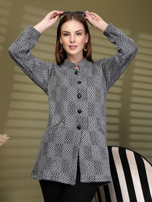 women self designed long sleeve cardigan - 22088551 -  Standard Image - 0