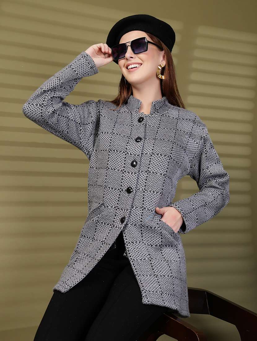 women self designed long sleeve cardigan - 22088553 - Zoom Image - 0