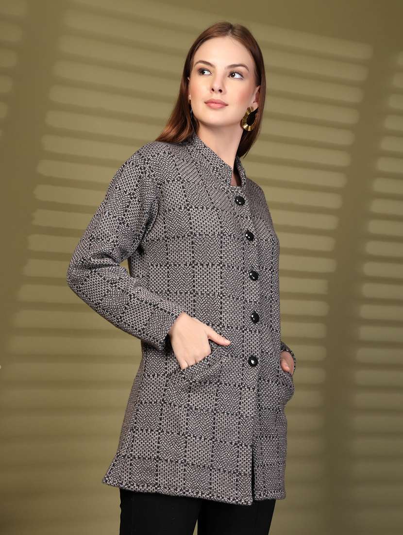 women self designed long sleeve cardigan - 22088554 -  Standard Image - 2