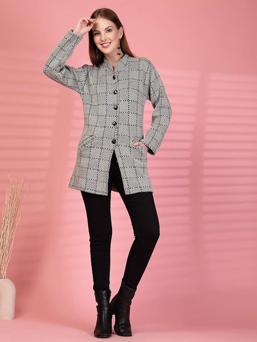 women self designed long sleeve cardigan - 22088555 - Standard Image - 2