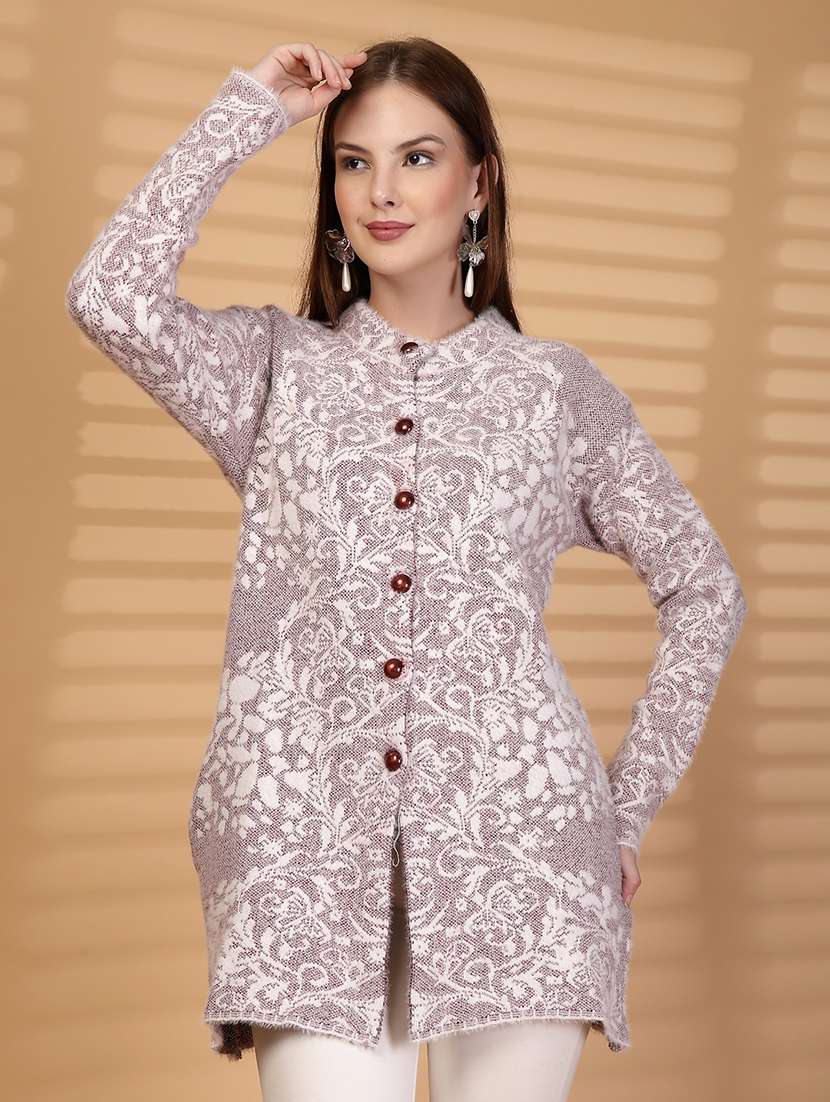 women self designed long sleeve cardigan - 22088557 - Standard Image - 2
