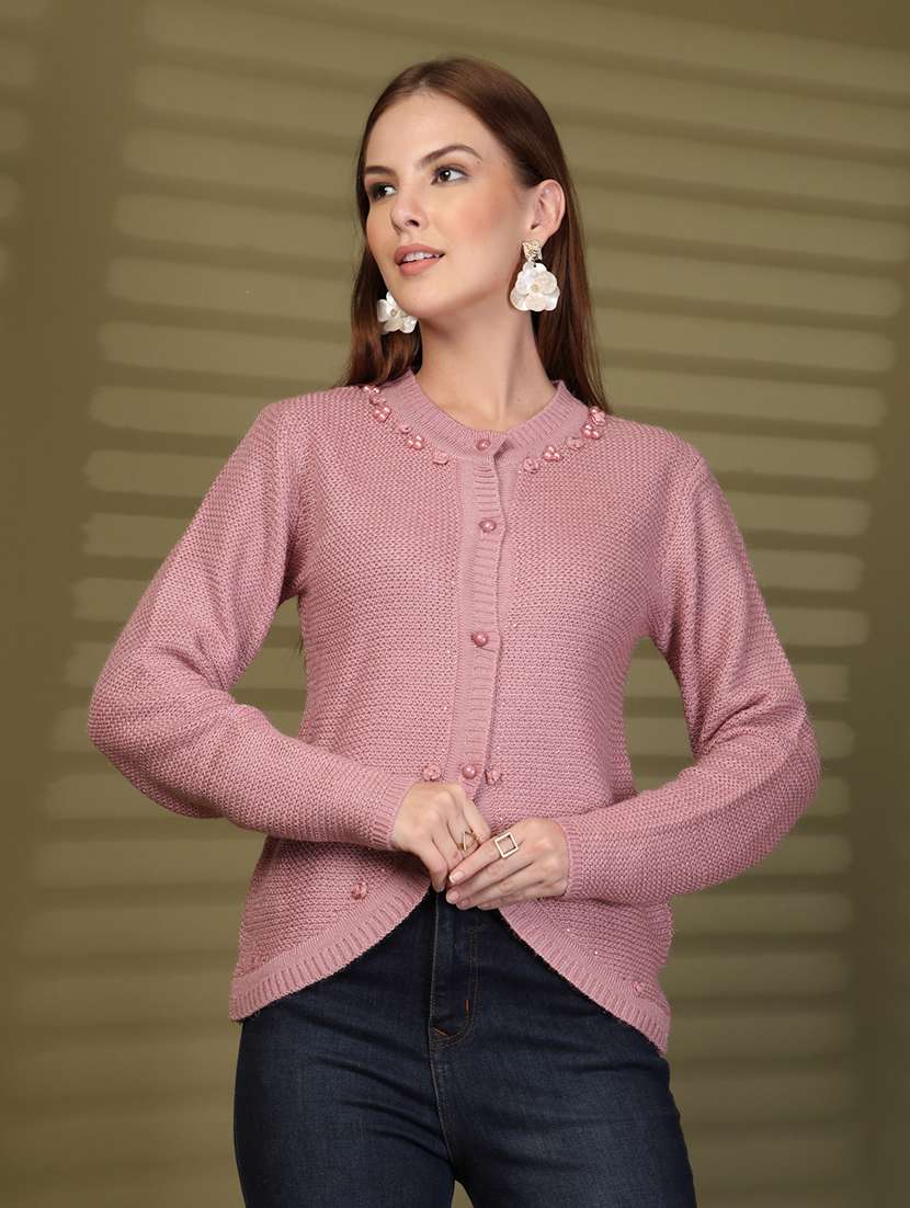 women self designed long sleeve cardigan - 22088563 - Standard Image - 2