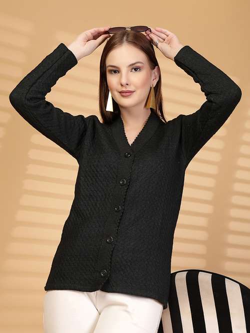 women self designed long sleeve cardigan - 22088566 -  Standard Image - 0