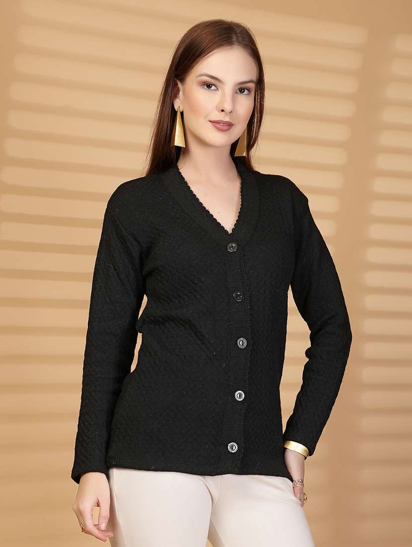 women self designed long sleeve cardigan - 22088566 -  Standard Image - 2