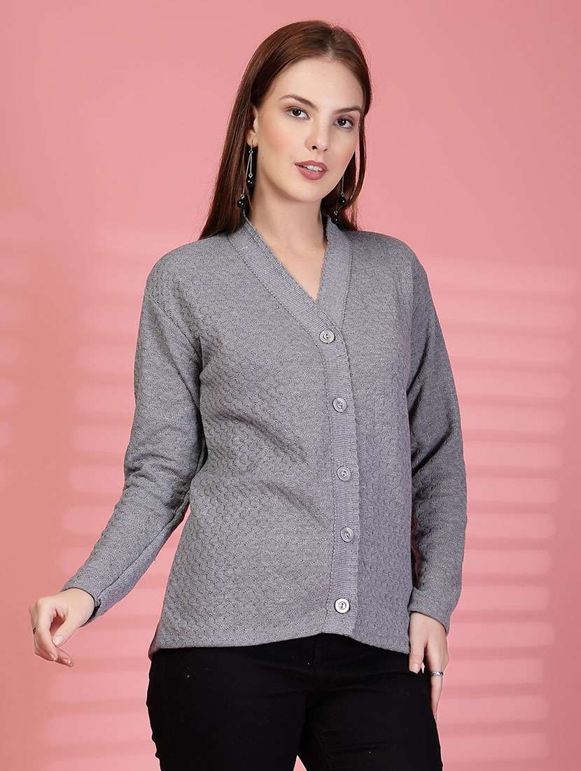 women self designed long sleeve cardigan - 22088569 -  Standard Image - 2