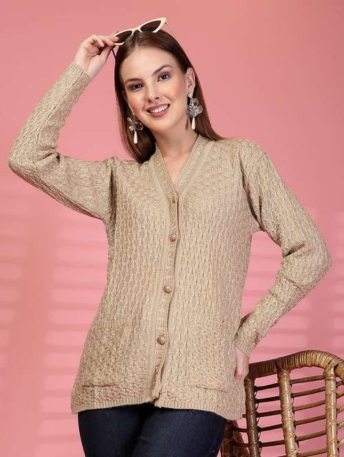 women self designed long sleeve cardigan - 22088570 -  Standard Image - 0
